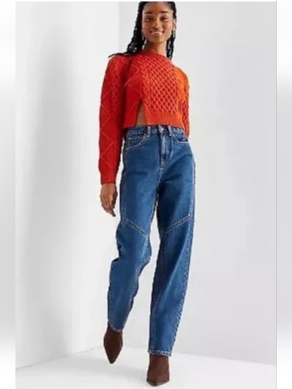 Future Collective Womens Size 4 High-Rise Straight Leg Med Wash Blue Jeans NEW